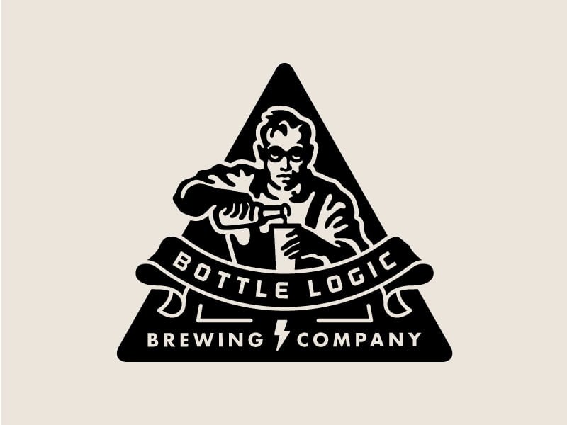 bottle logic brewing company triangular logo