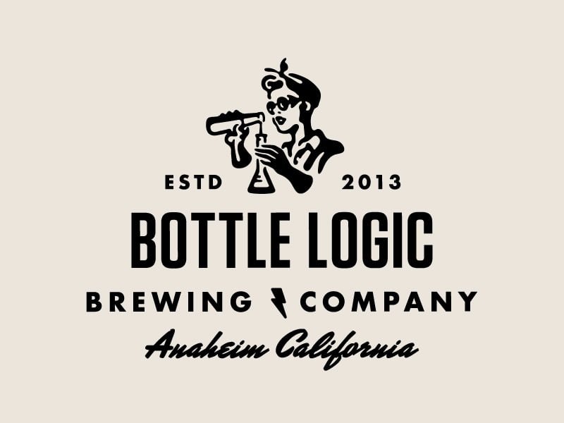 bottle logic brewing company logo in different style