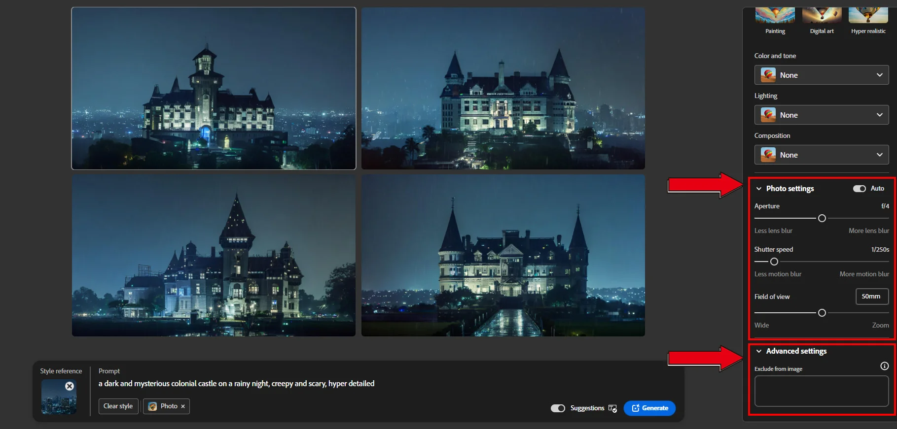 Composition and Photo Settings in Adobe Firefly 2